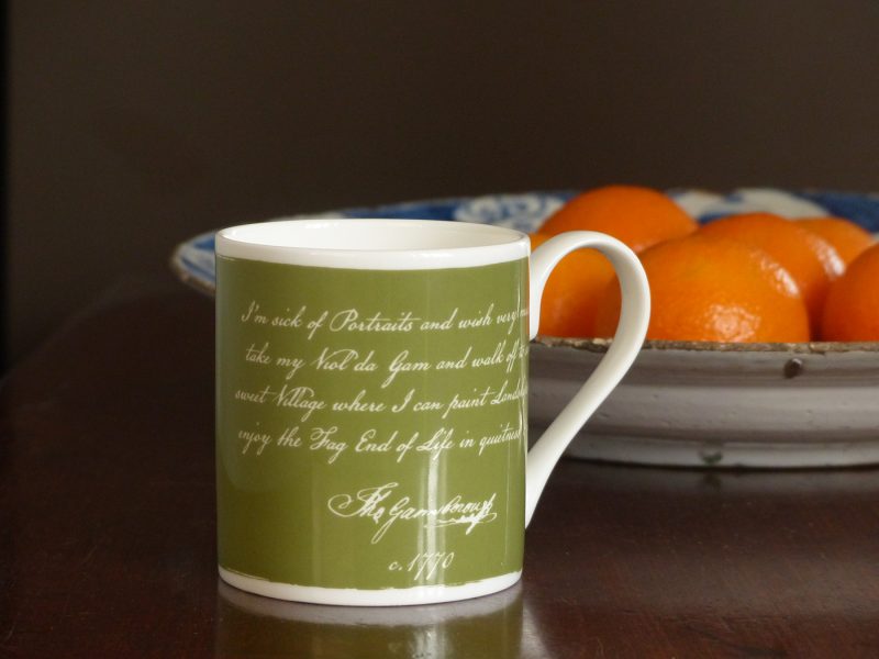 Landskips Mug in green with quote