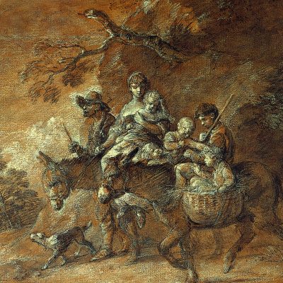 An image of Thomas Gainsborough's drawing titled: Peasants Going to Market.