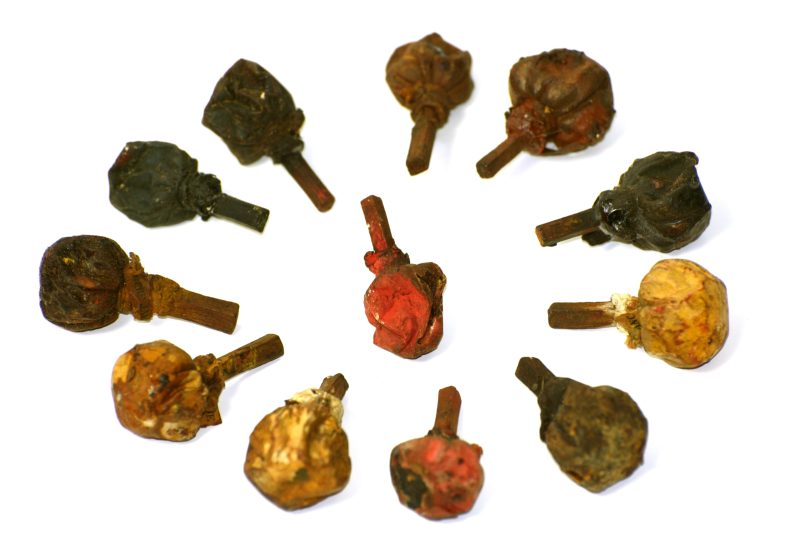 Thomas Gainsborough's original paint bladders. They are small packages with various different colours.