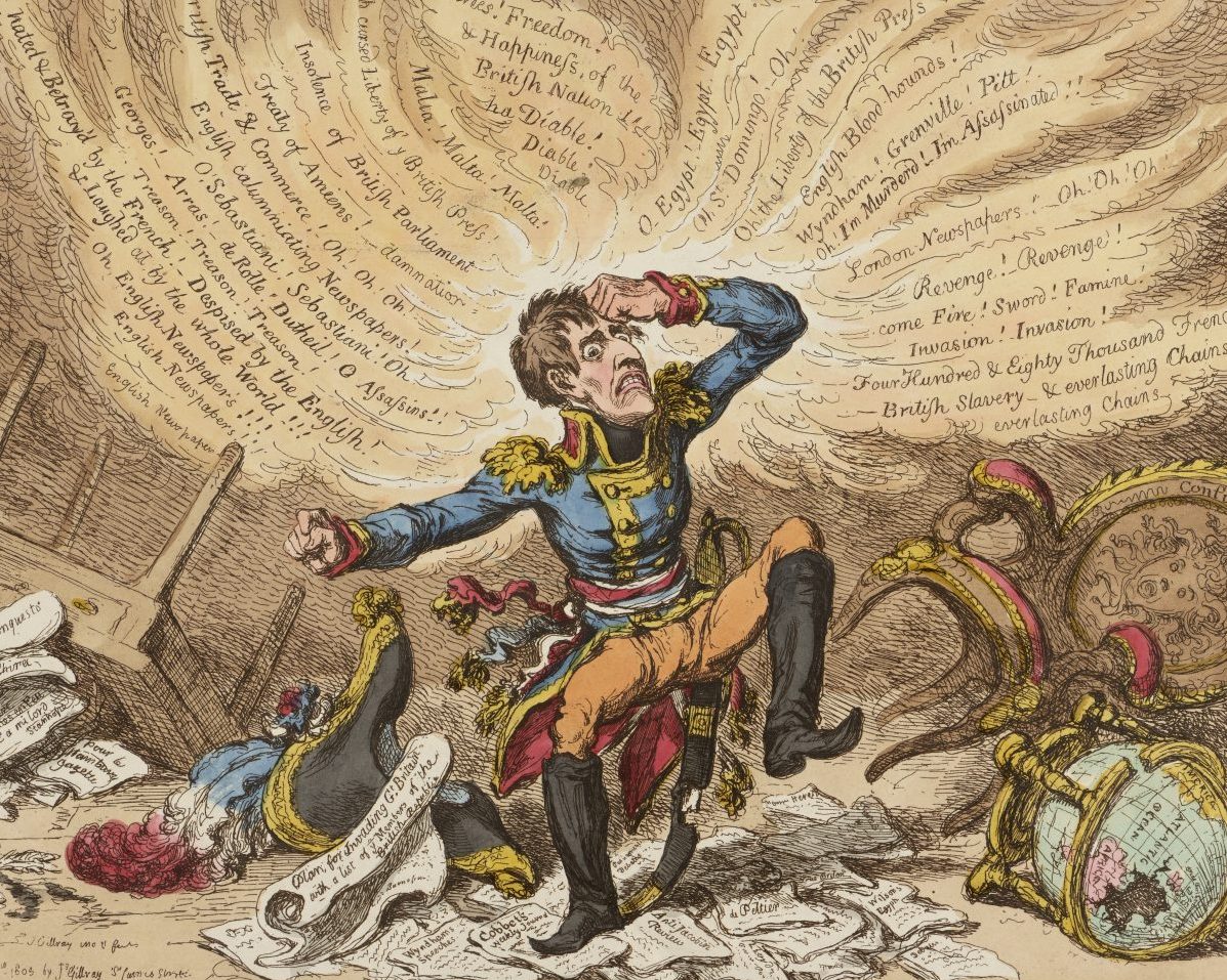 An image of a print by James Gillray depicting Emperor Napoleon.
