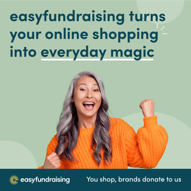 An easyfundraising infographic. There is text which reads: easyfundraising turns your online shopping into everyday magic.