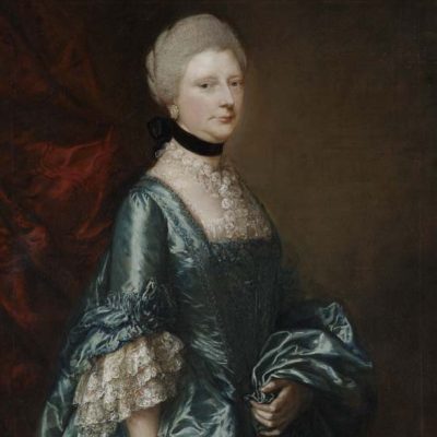 An image of the oil painting of Harriet Countess Tracy by Thomas Gainsborough.